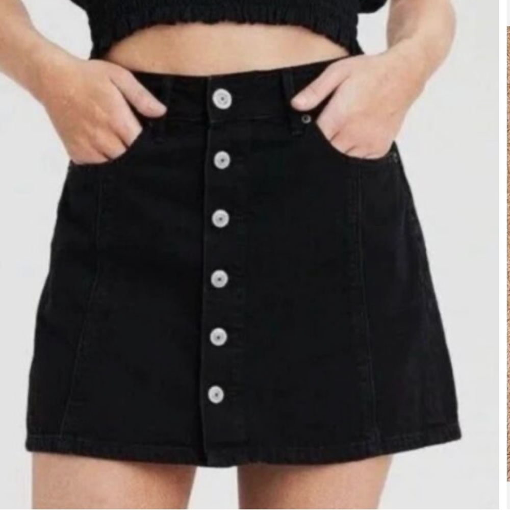 Black jean skirt